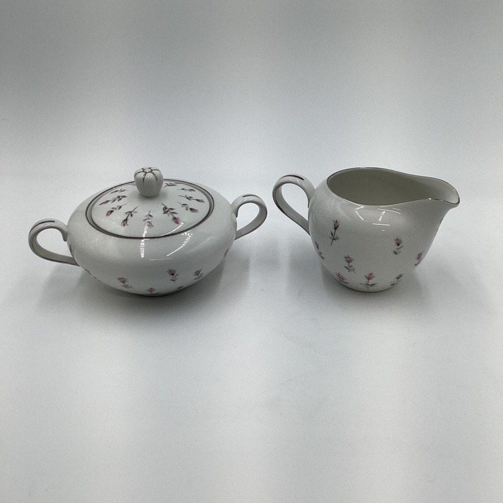 Harmony House Sugar Bowl Creamer Set Floral Pink White‎ Japan